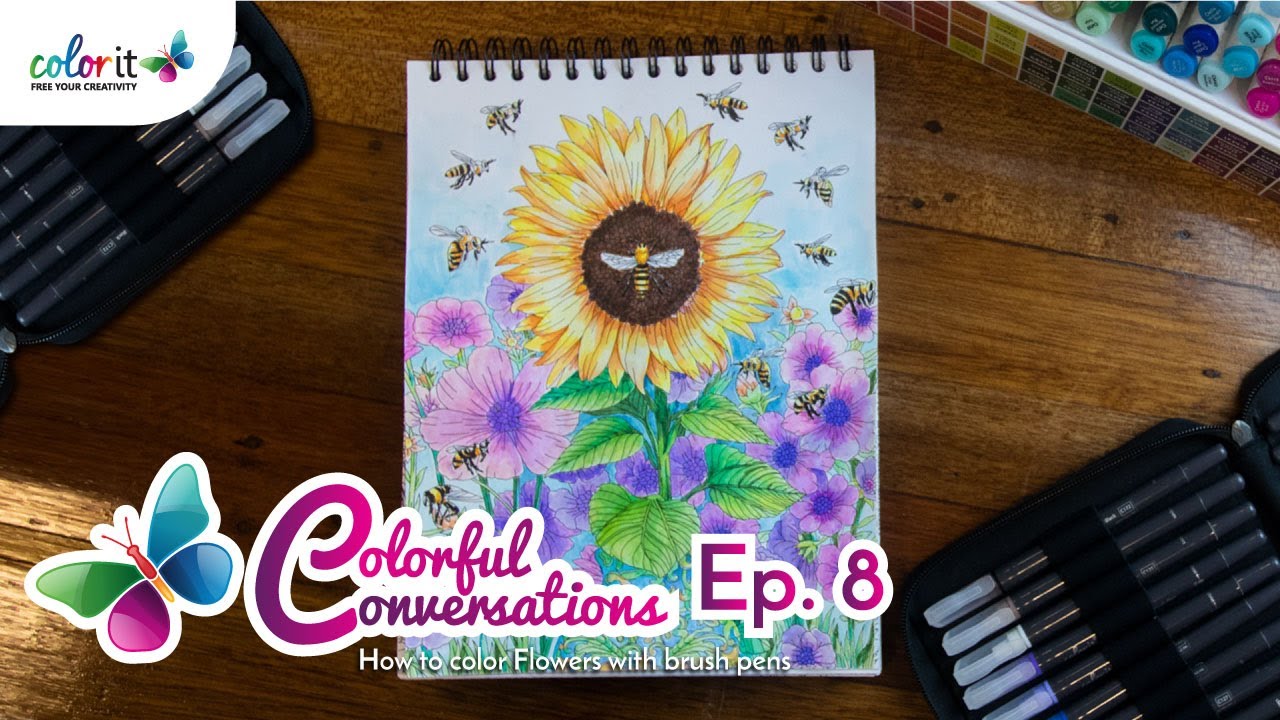 Colorful Conversations | How to Color Flowers with Watercolor Brush Pens