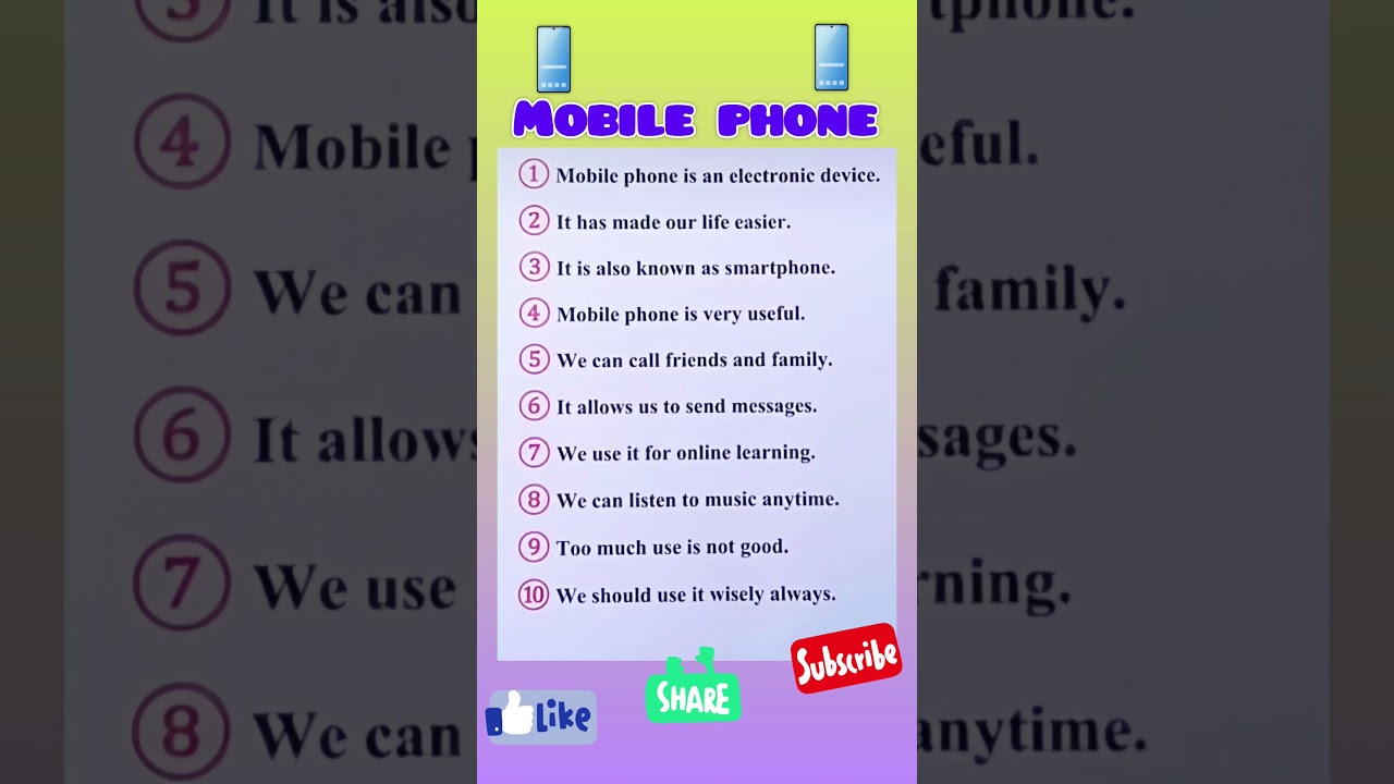 10 Lines On Mobile Phone in English/Essay On Mobile Phone in English/Mobile Phone Essay in English 📱