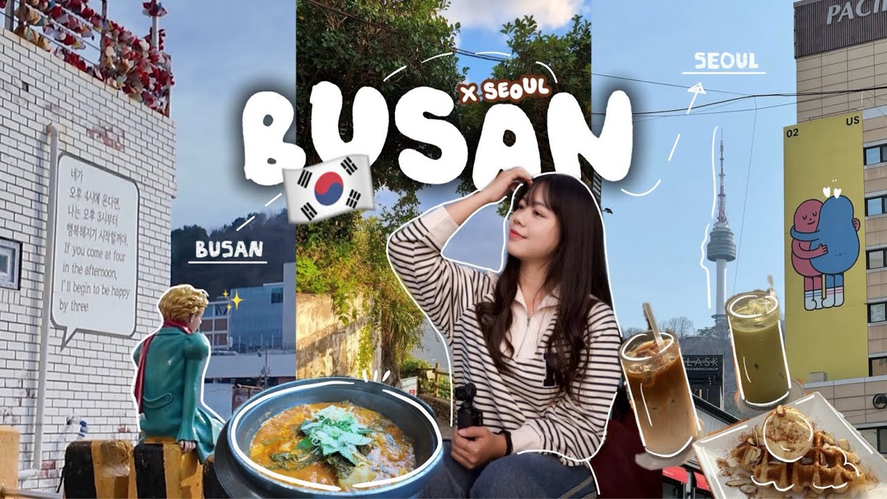 釜山VLOG🇰🇷 首爾兩天一夜/景福宮🏯/明洞吃喝/甘川文化村🌹/白淺灘☕️