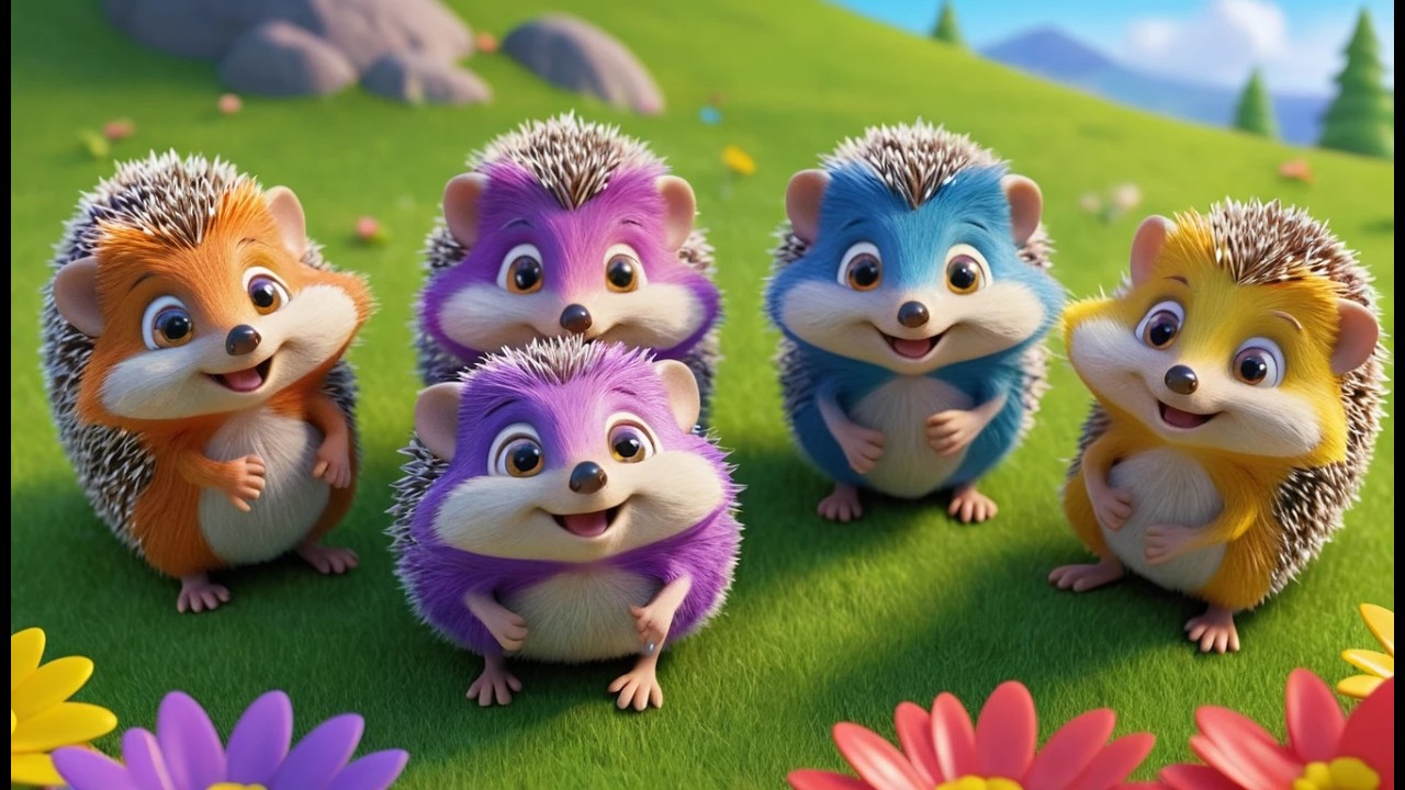 Cinco Pequeños Erizos se Mueven | Canciones Infantiles y Rimas de Animales