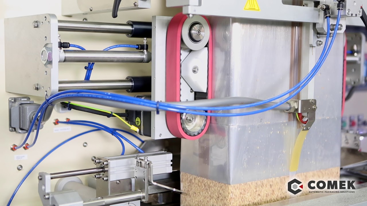Paxon Packaging Automatic line bulk block-bottom bags vacuum packed on VFFS