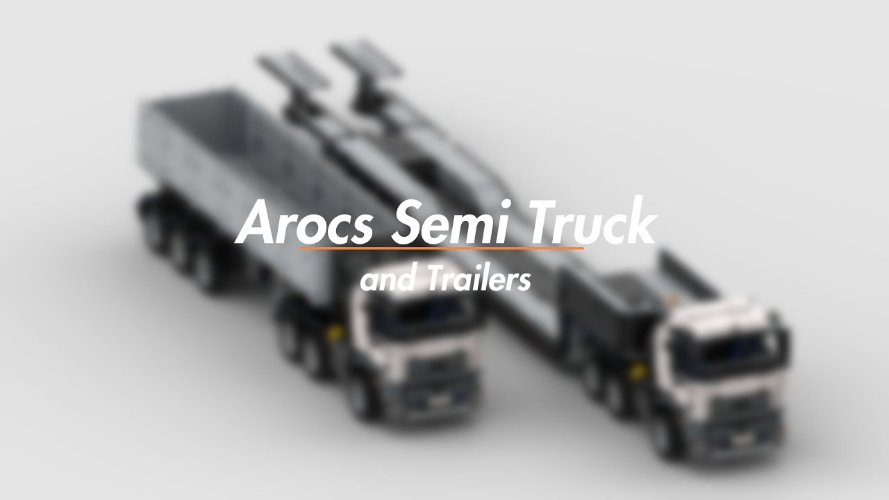 LEGO RC Arocs Semi Truck with Lowboy & dump trailer