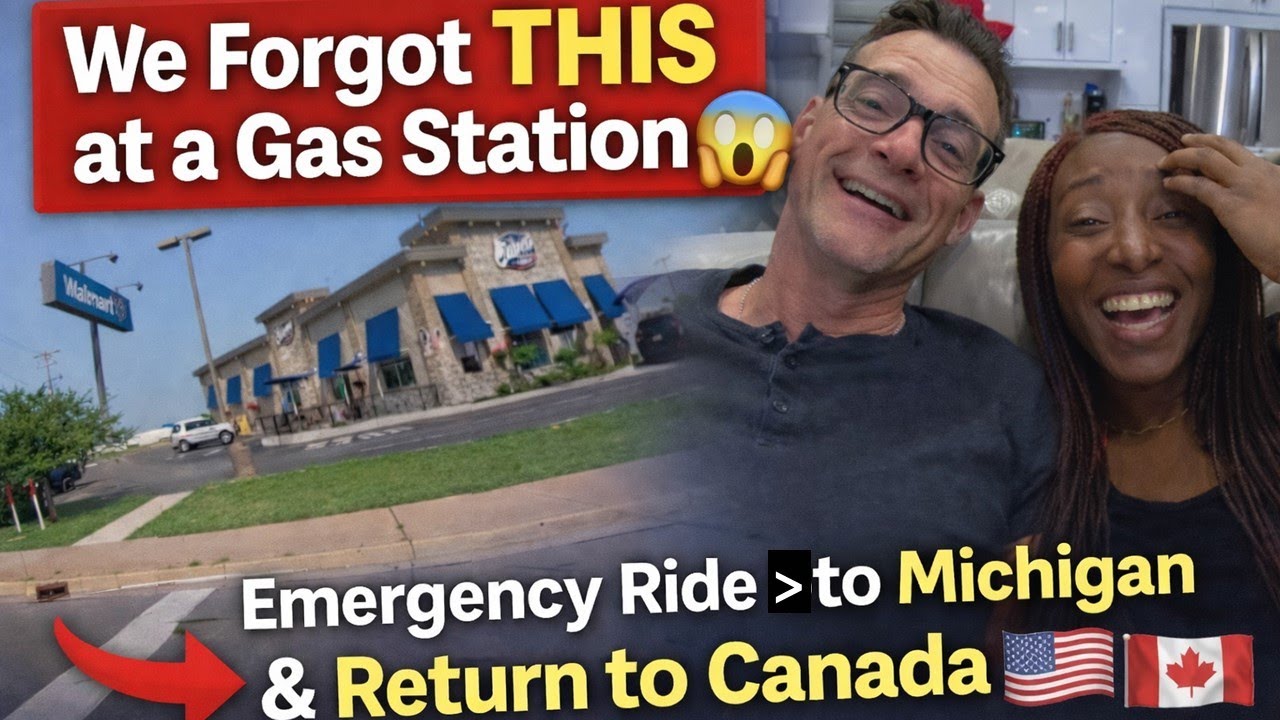 We Forgot THIS at Escanaba Gas Station 😱 | Emergency Ride Back to Michigan & Return to Canada 🇺🇸➡️🇨🇦