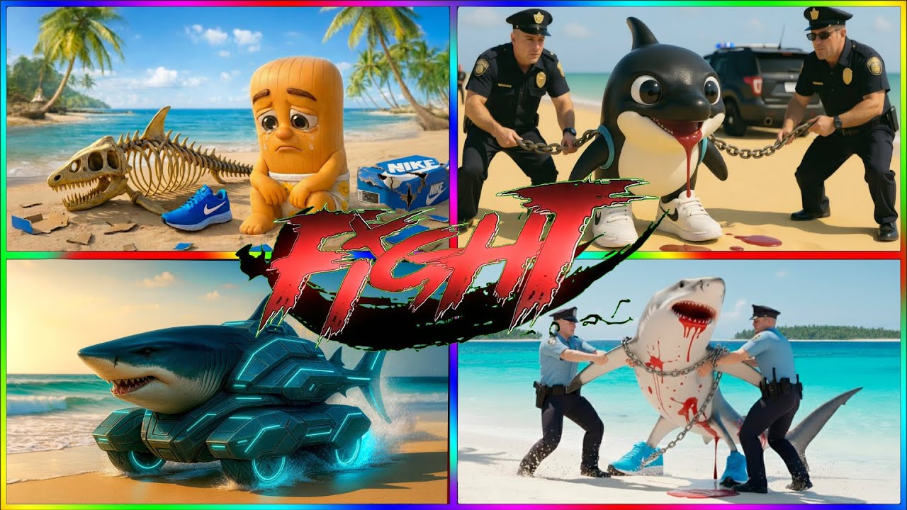 🧸 Innocent Orca 😢 VS 💀 Monster Shark 🦈  The Beach Fight Nobody Expected #tileshopedmrush