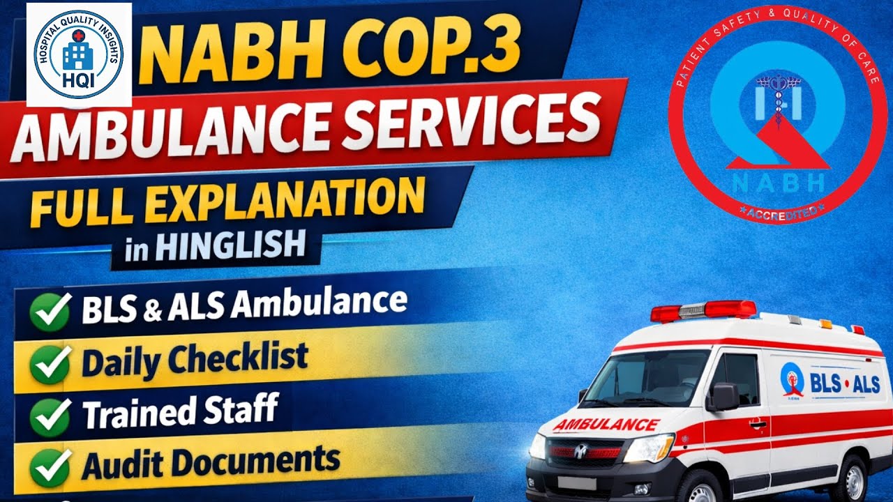 COP 3 | Ambulance Services | Complete Explanation with Evidence | NABH 6th Edition