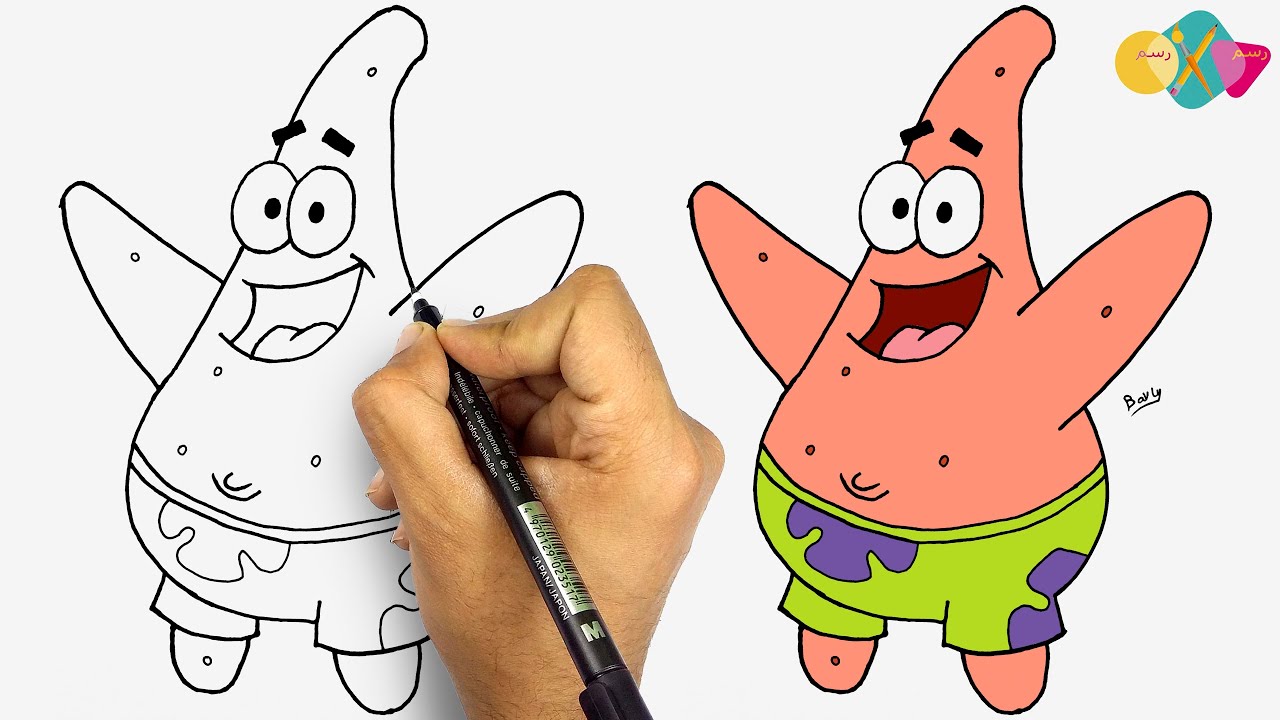 رسم سهل جدا || تعلم كيف ترسم بسيط من كرتون سبونجبوب خطوة بخطوة للمبتدئين | رسم سهل