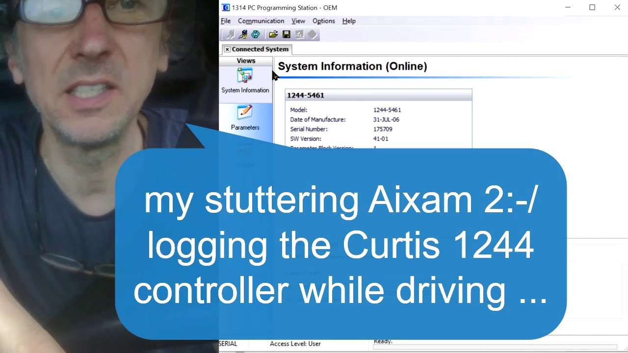 my stuttering Aixam 2:-/ Logging the Curtis 1244 controller while driving ...