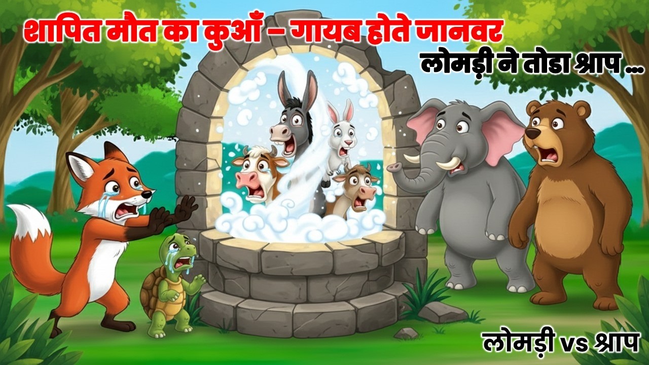 शापित मौत का कुआँ - गायब होते जानवर | लोमड़ी ने तोड़ा सदियों पुराना श्राप | Moral Story #cartoon