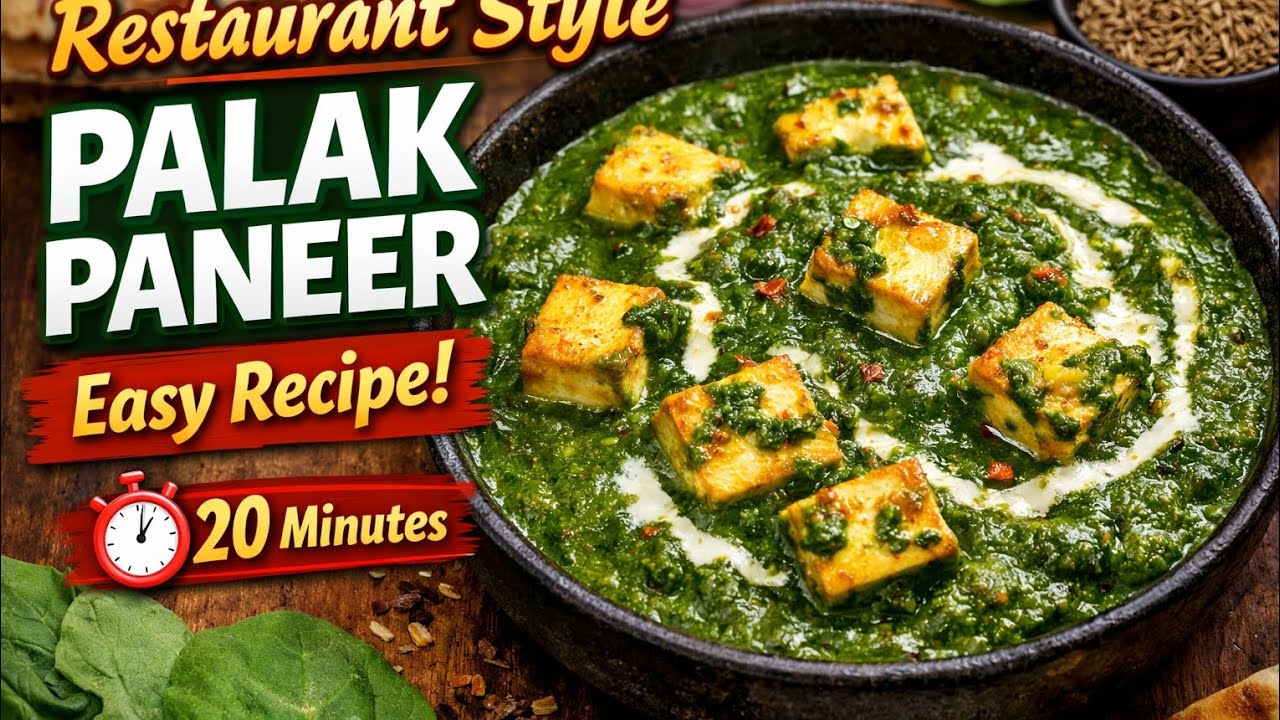 Dhaba Style Palak Paneer Recipe | Soft Paneer & Rich Gravy