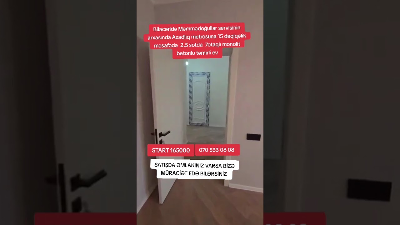 BİLƏCƏRİDƏ MƏMMƏDOĞULLAR SERVİSİNİN ARXASINDA 2mərtəbə 7otaqlı ev