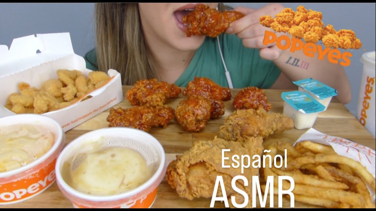 ASMR Español | Comiendo Popeyes | ComerConJas91
