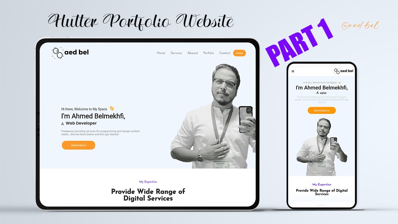 Flutter Portfolio Website - Flutter UI - Responsive Devices - Speed Code - Part 1.