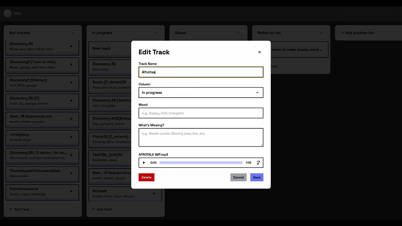 Kan Ban for music production