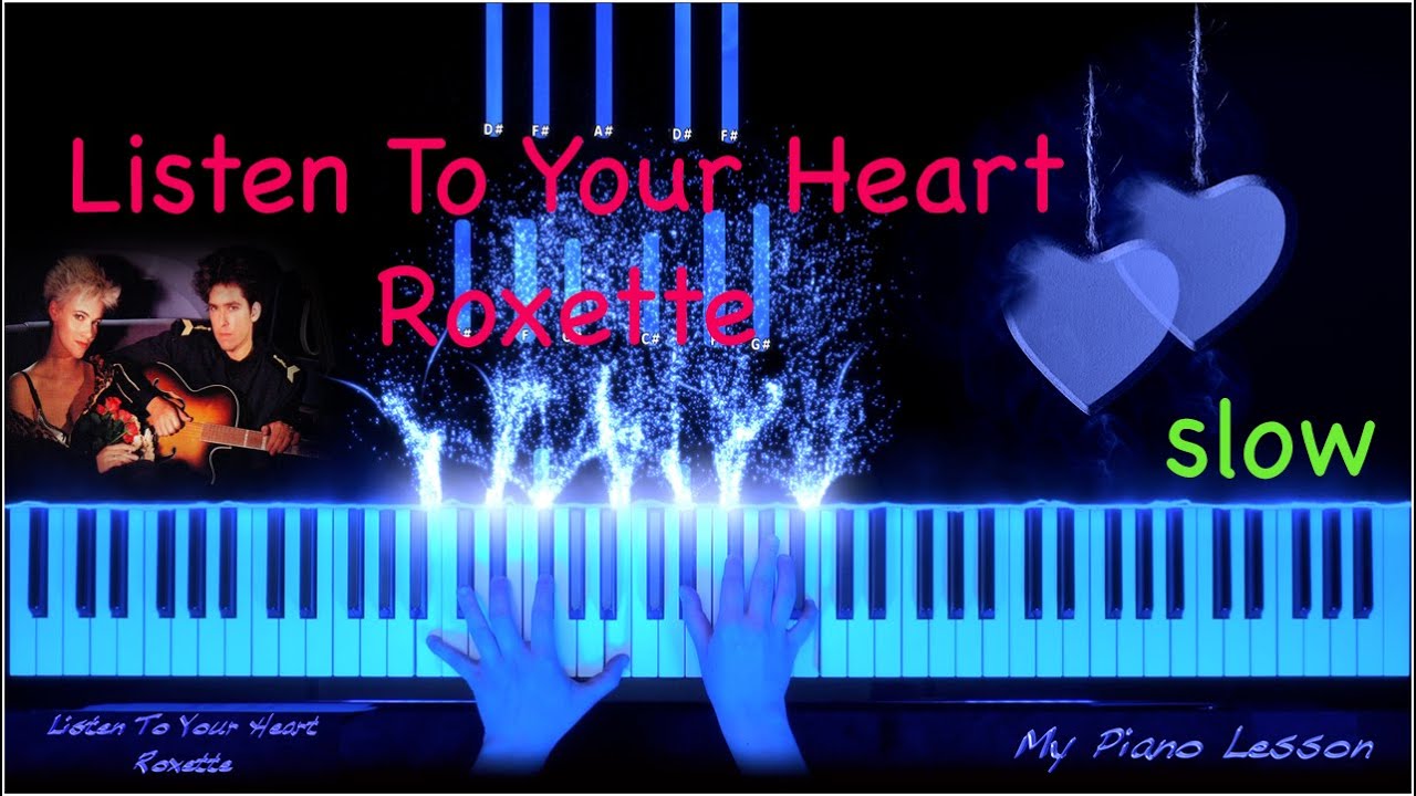 Roxette - Listen To Your Heart (Slow Piano Tutorial)