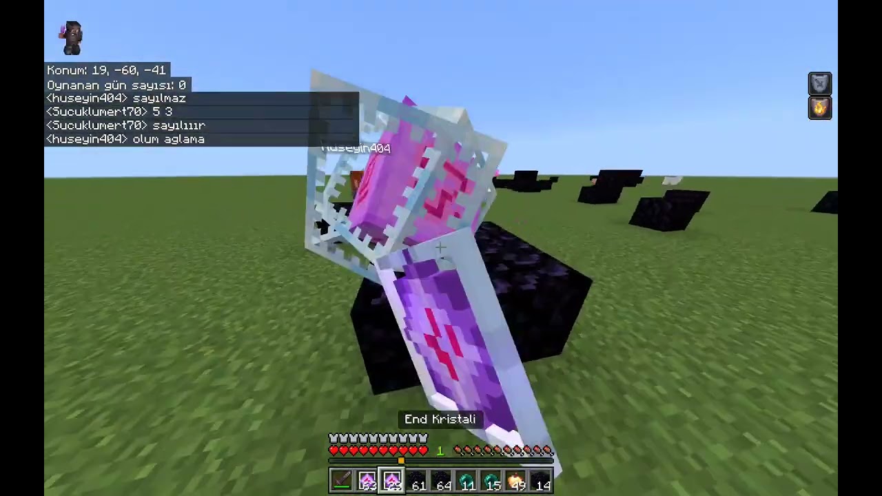 minecraft arkadaşımla end kristal pvp