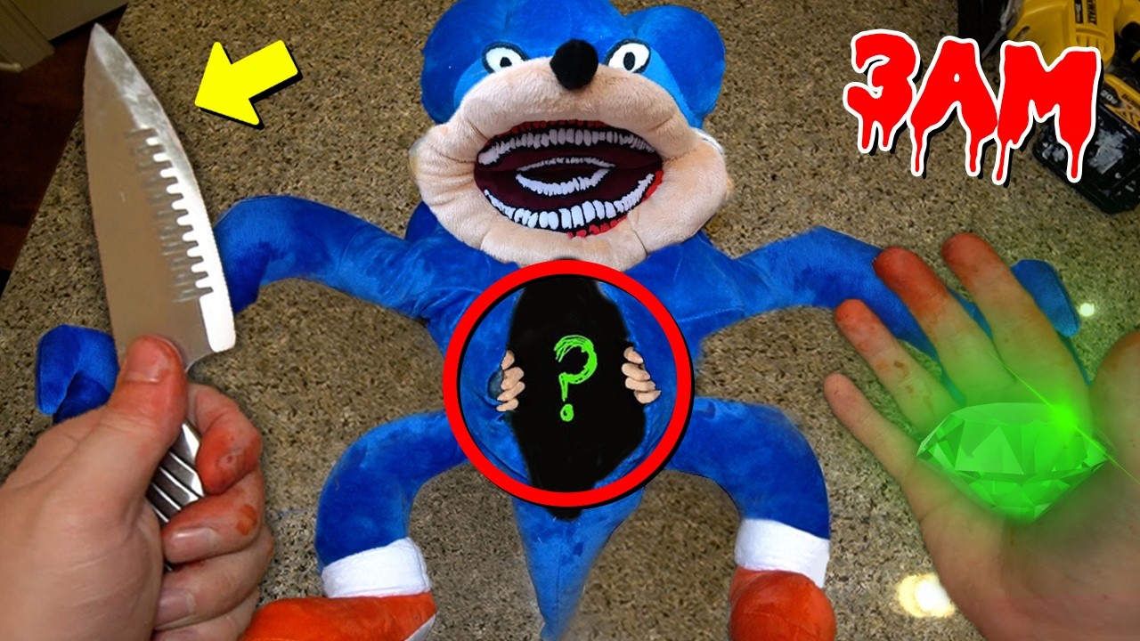 CUTTING OPEN SHIN SONIC MCDONALD'S HAPPY MEAL TOY AT 3 AM!! (WHAT'S INSIDE?!)