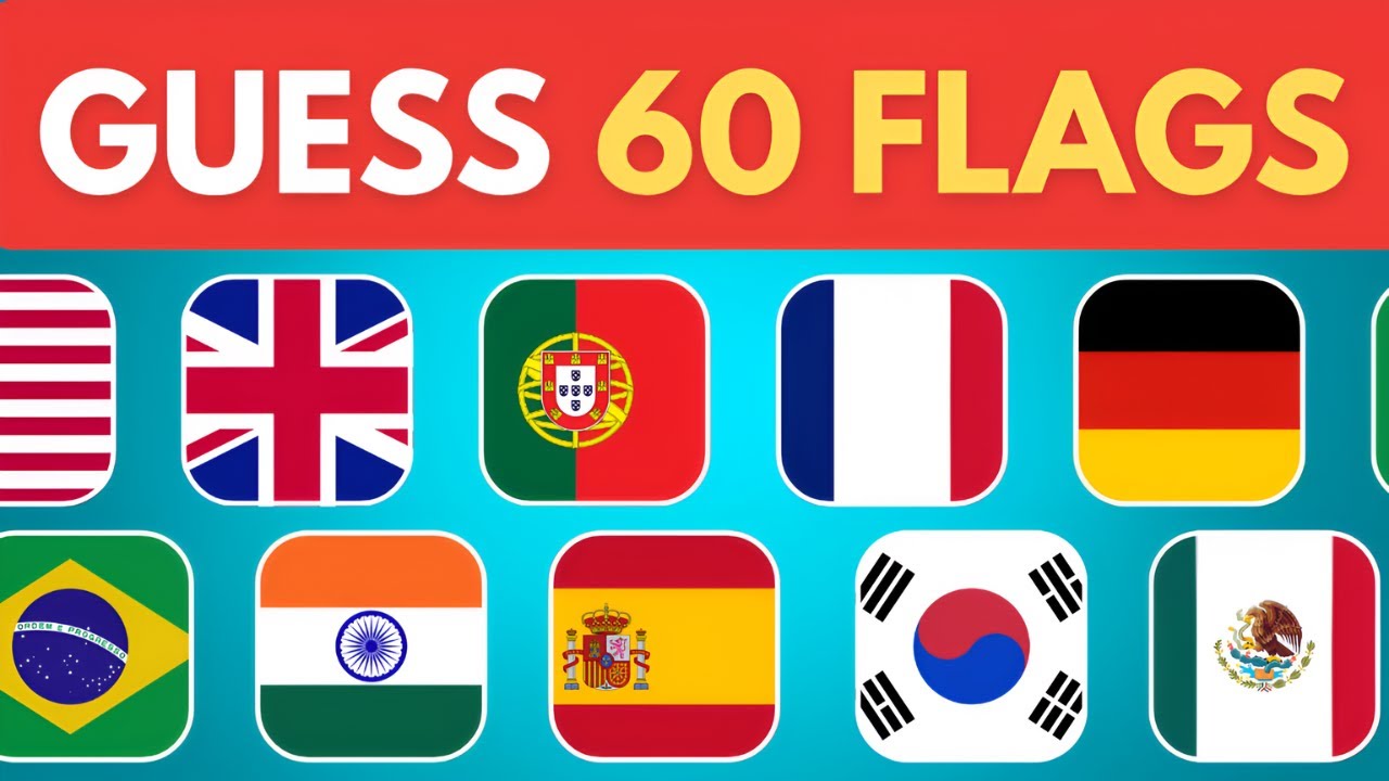 Guess the Country Flag  🏳️🔥 | 60 Flags Challenge | Easy to Hard