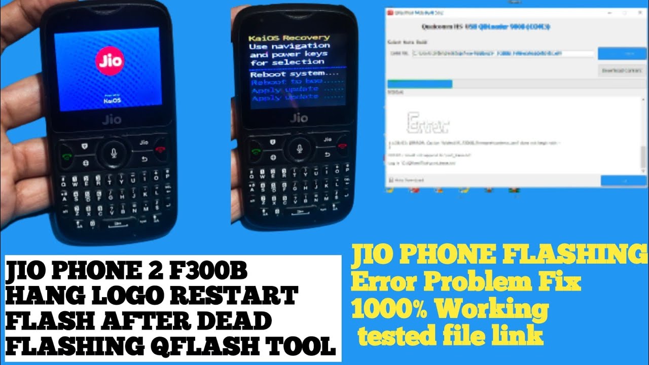Jio Phone 2 (F300B) Flash Without Box | Free TOOL Qflash Tool Error Problem Fix | jio f300b flash