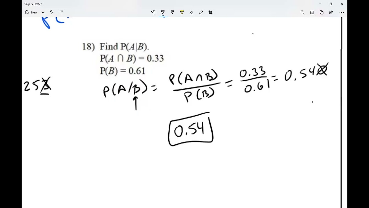 Leonzo find probability of A given B dependent