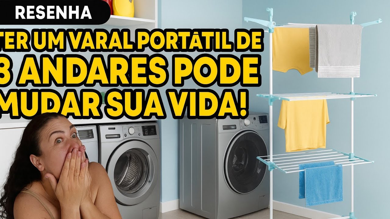 Adeus Bagun&ccedil;a! Conhe&ccedil;a o Varal Port&aacute;til Que Salva Espa&ccedil;o!&rdquo;