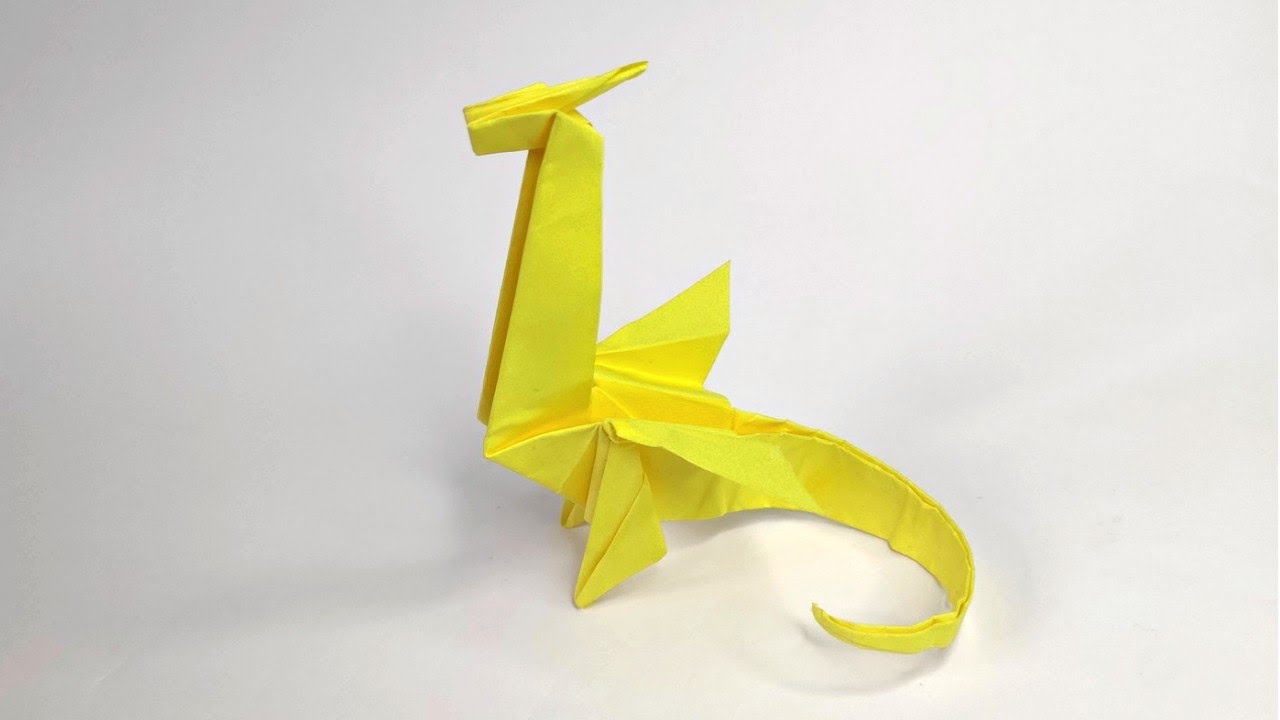Origami YELLOW DRAGON | How to make a paper dragon tutorial
