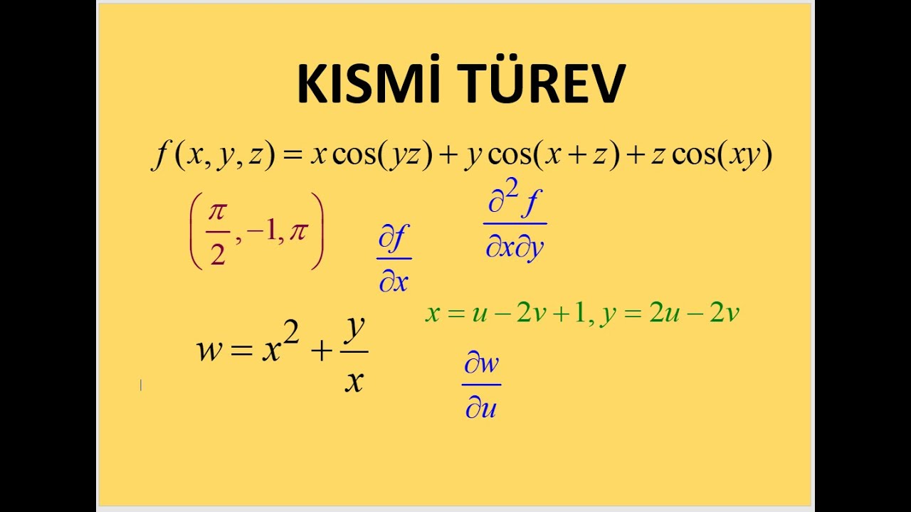 Kısmi türevler, Calculus, Üniversite Matematiği, ÖABT
