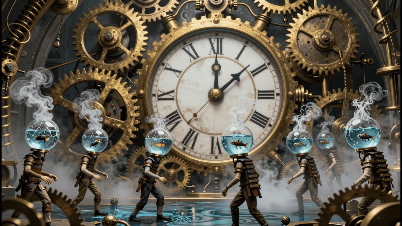 Steampunk EDM Visual | Gears and Daydreams: Drowning in Data 4K