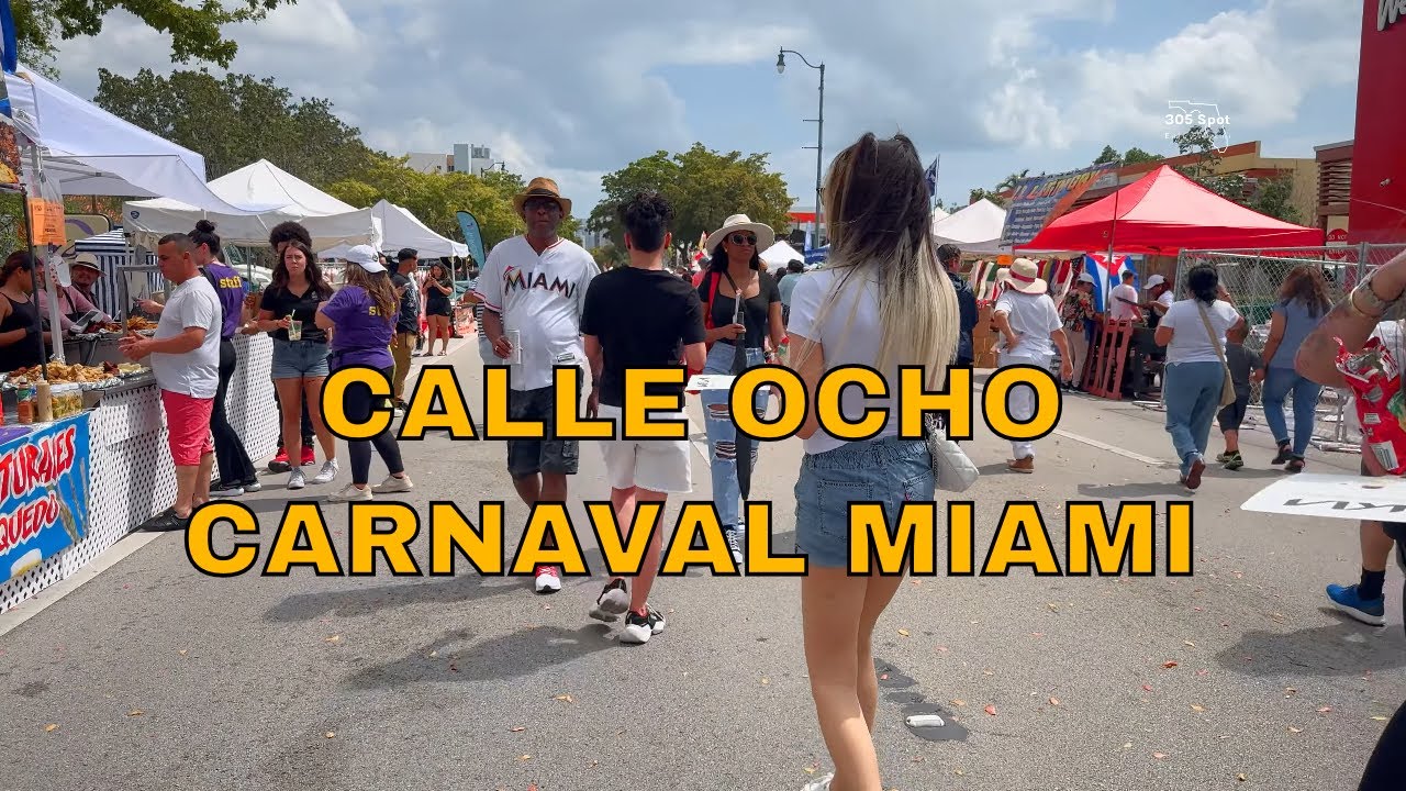 Calle Ocho Carnaval in Miami Walking Tour 4K