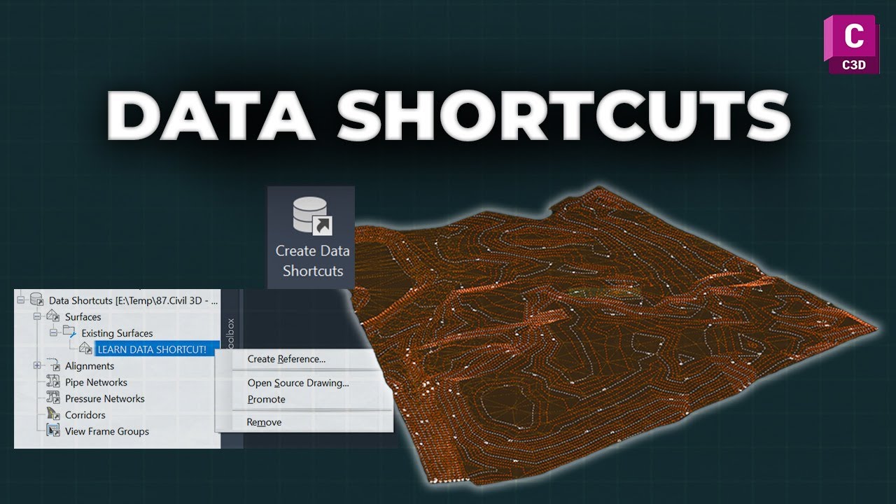 How to create Data shortcuts in Civil 3D 2025