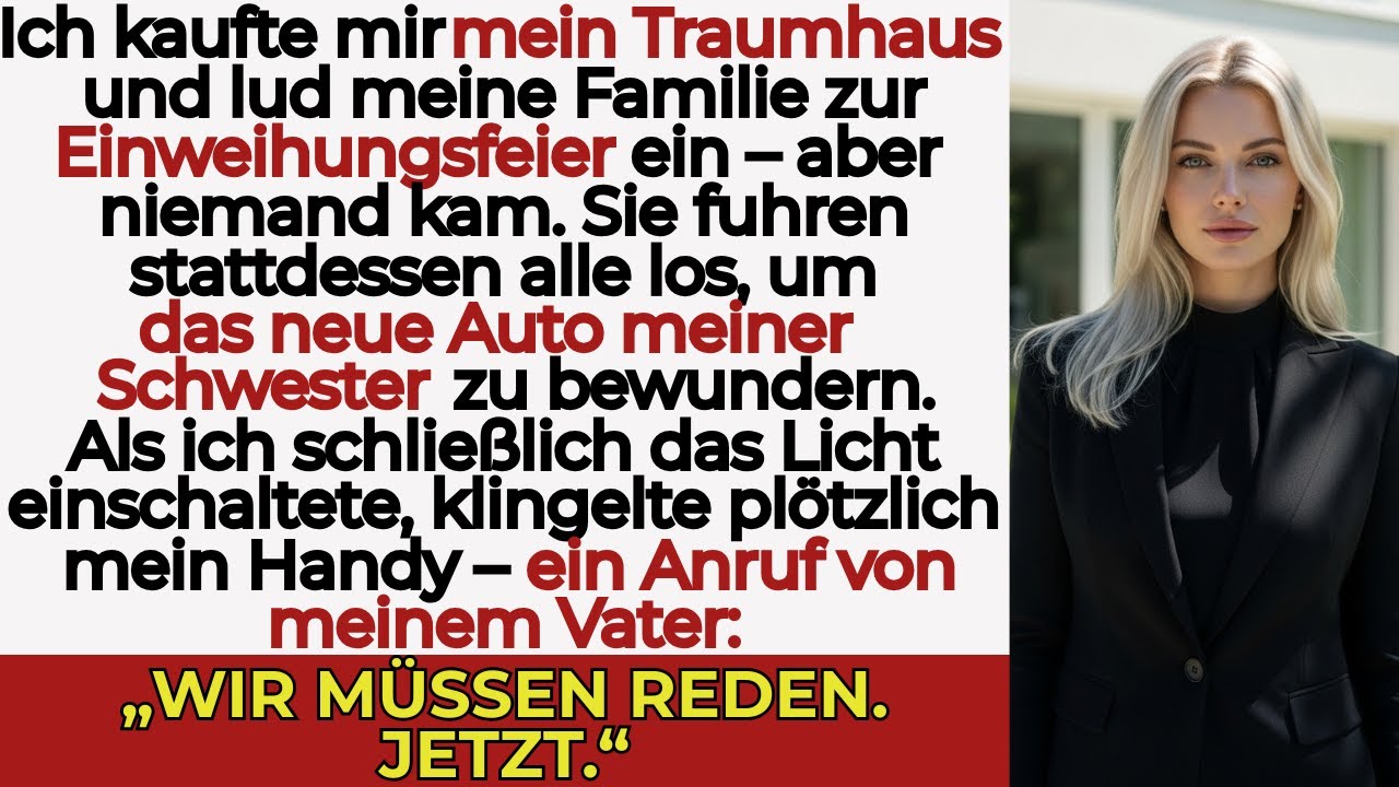 Meine Familie ignorierte die Einweihung meines Hauses – heimlich planten sie etwas woanders...