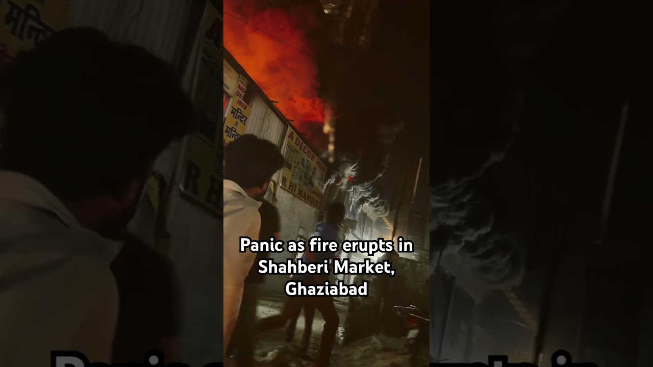 Panic as Fire Erupts in Shahberi Market, Ghaziabad | Real Footage #shorts