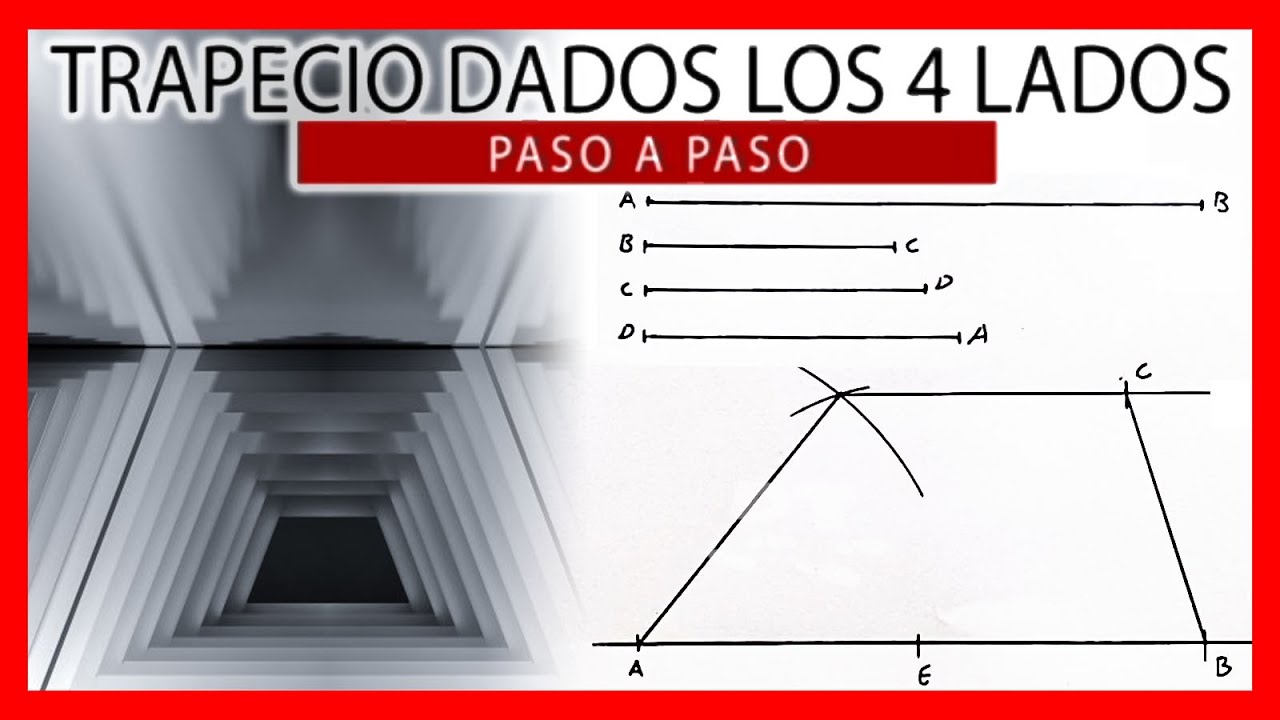😎 Trapecio escaleno dados los cuatro lados paso a paso 🚀 Trapecio conociendo sus lados