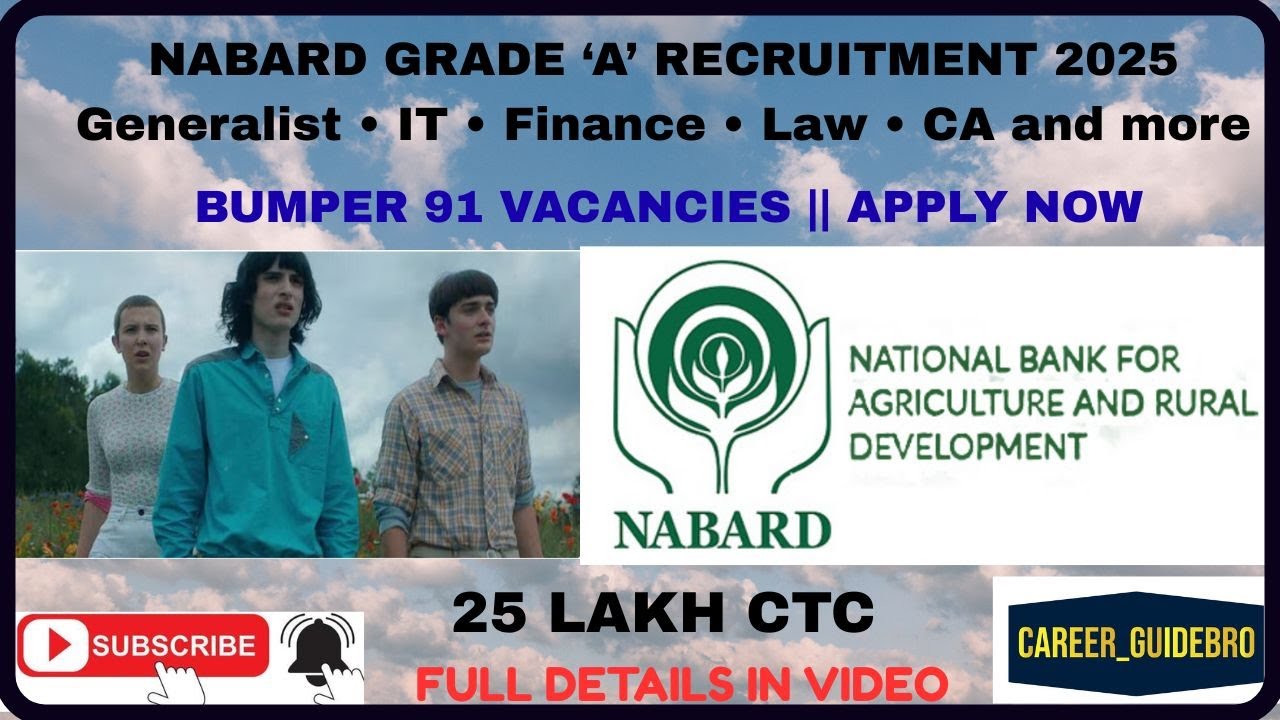 NABARD GRADE 'A 2025 RECRUITMENT || NATIONAL BANK FOR  AGRICULTURE AND RURAL DEVELOMENT || APPLY NOW