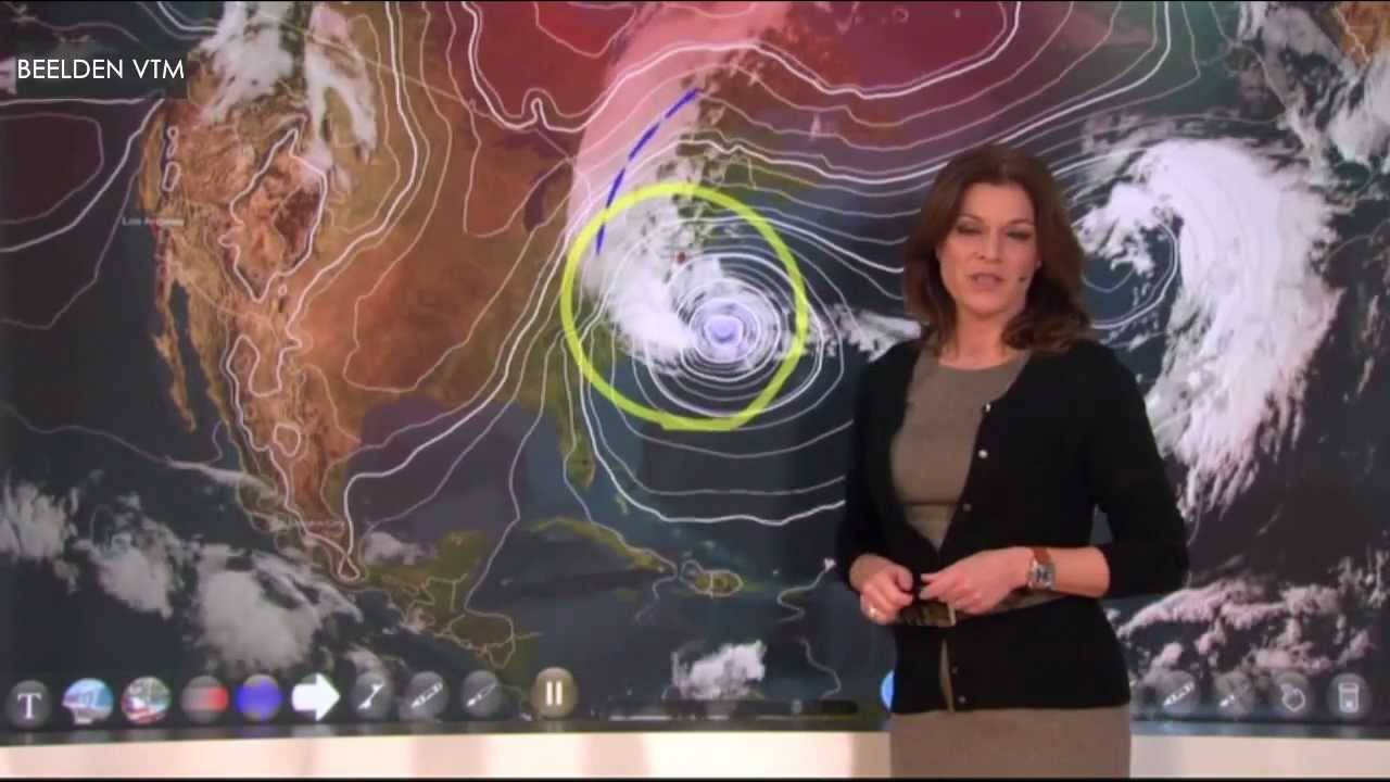 Storm Sandy by VTM's weather forecaster Jill Peeters