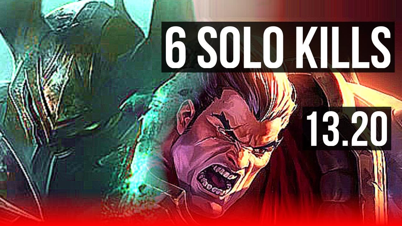 MORDEKAISER vs DARIUS (TOP) | 6 solo kills, Godlike | KR Diamond | 13.20
