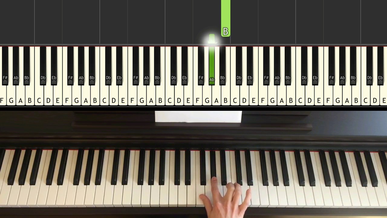 Waltz in a-minor, F. Chopin, easy piano tutorial for beginners, how to play on piano, Synthesia, 1/2