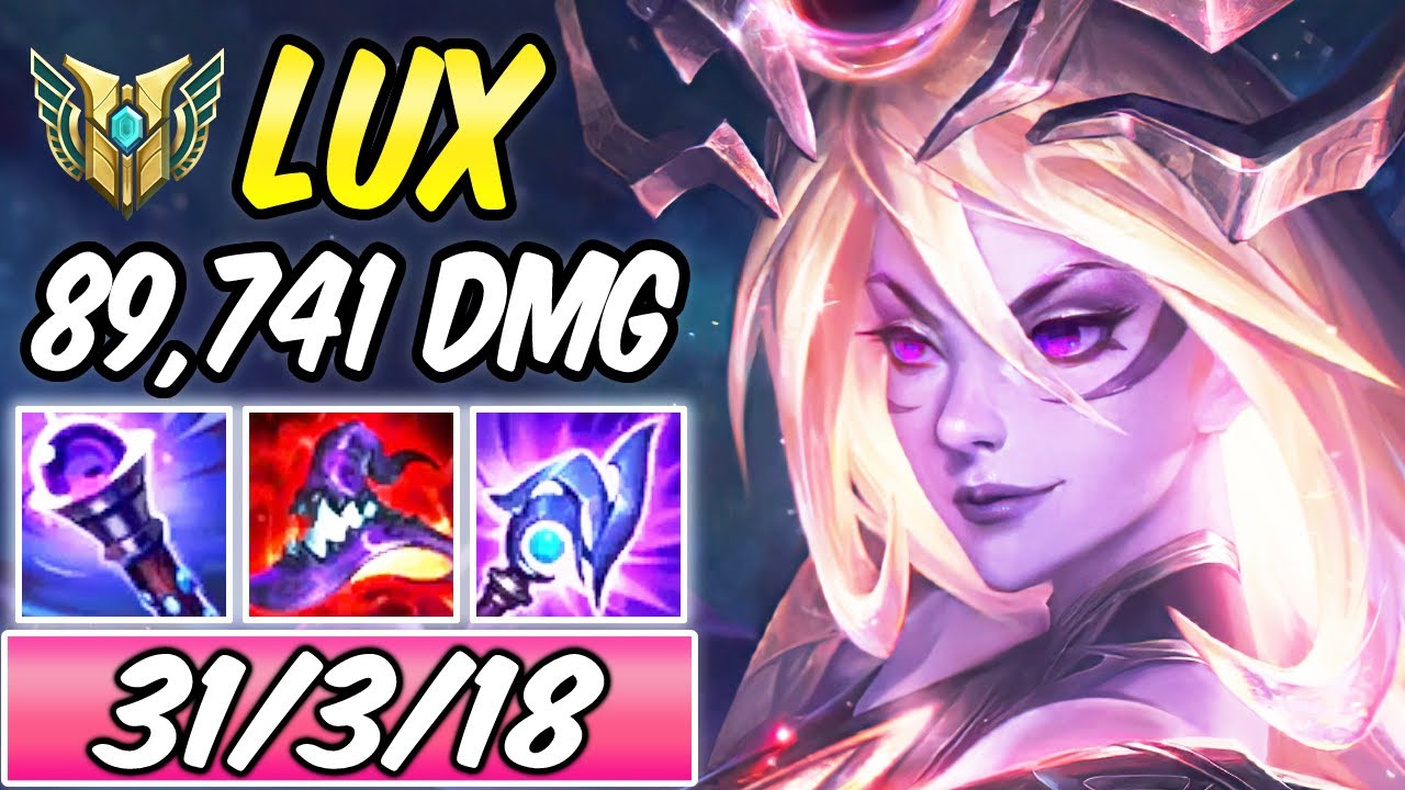 89,741 DMG LUX MID S+ CLEAN FULL MAGIC PEN BURST DARK HARVEST | Build & Runes - League of Legends