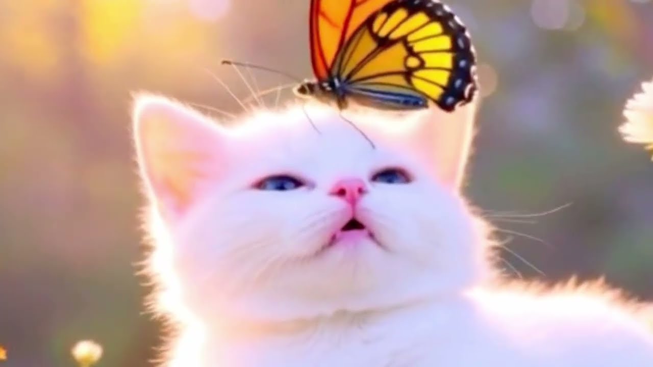 Sleepy Cat vs Butterfly 😹 | Funniest Cute Kitten Story Ever