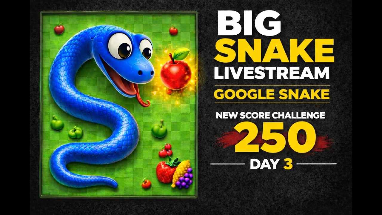 BIG SNAKE LIVE STREAM 🐍 | GOOGLE SNAKE GAME | EP 07| Impossible Score