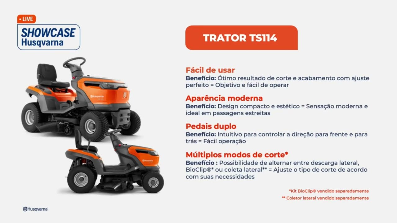 Novidade: Trator cortador de grama TS114