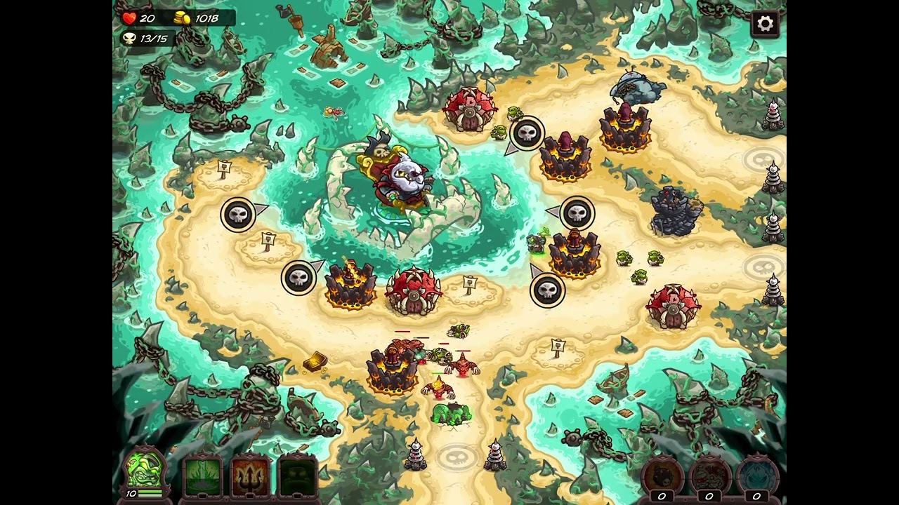 Kingdom Rush Vengeance – Sharkpool Reef (Impossible) – Mortemis – No DLC/Item – 3 Stars