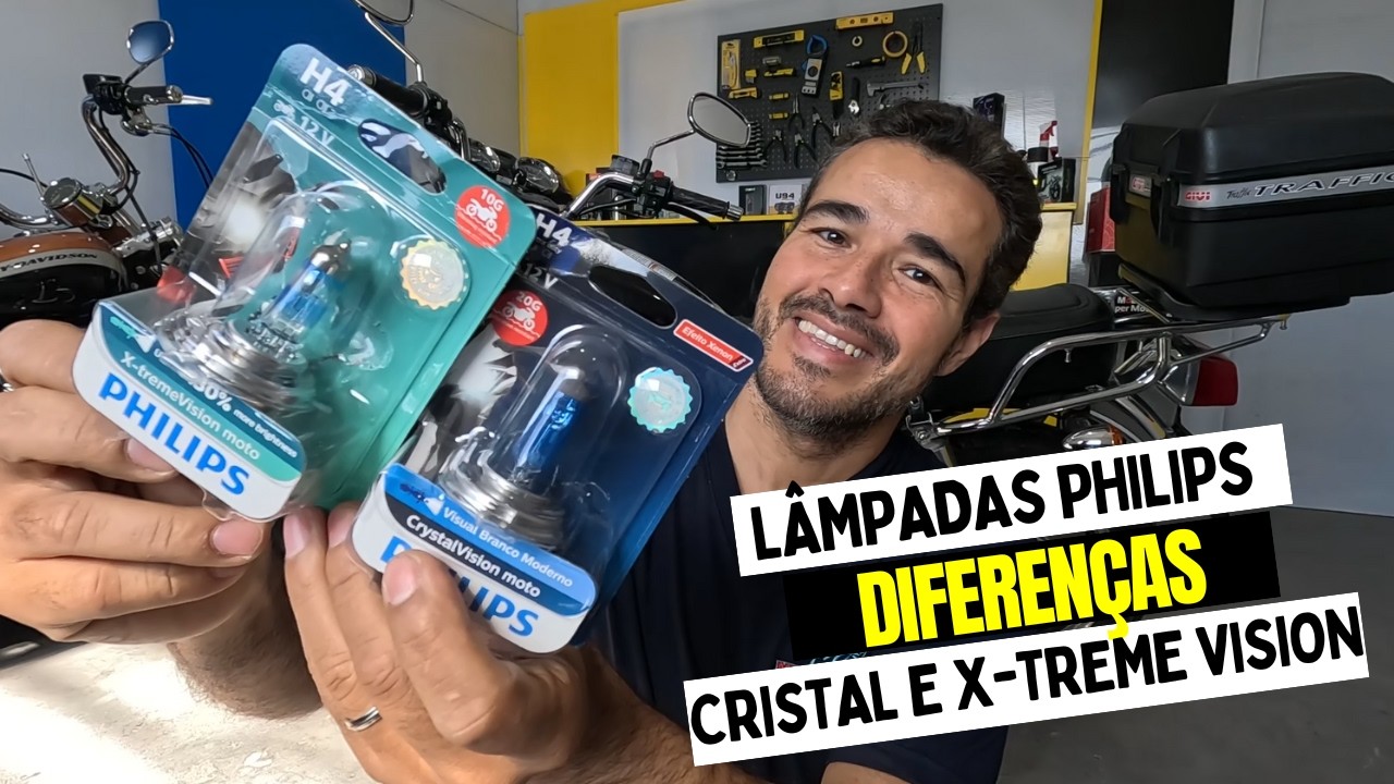 LÂMPADA PARA O FAROL DA MOTO: PHILIPS CRISTAL VISION E X-TREME VISION - QUAIS SÃO AS DIFERENÇAS?