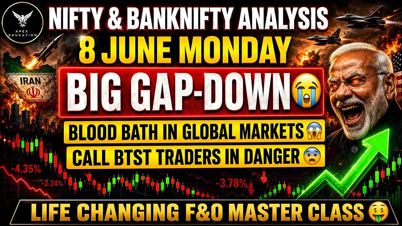 Nifty Monday Prediction | Bank Nifty Monday Prediction | 8 June Monday Market gap up or gap down