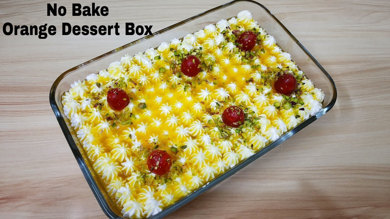 No Bake Orange Dessert Box | बिना बेक किए बनाए १० मिनट में ओरेंज डेजर्ट