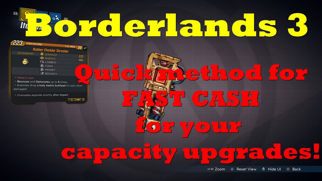 Borderlands 3 - Method for quick cash for capacity upgrades!
