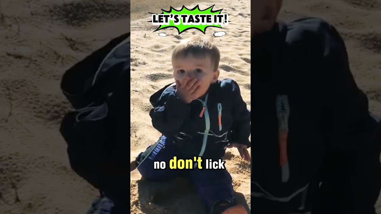 Kid Discovers Sand and Tries to Eat It!