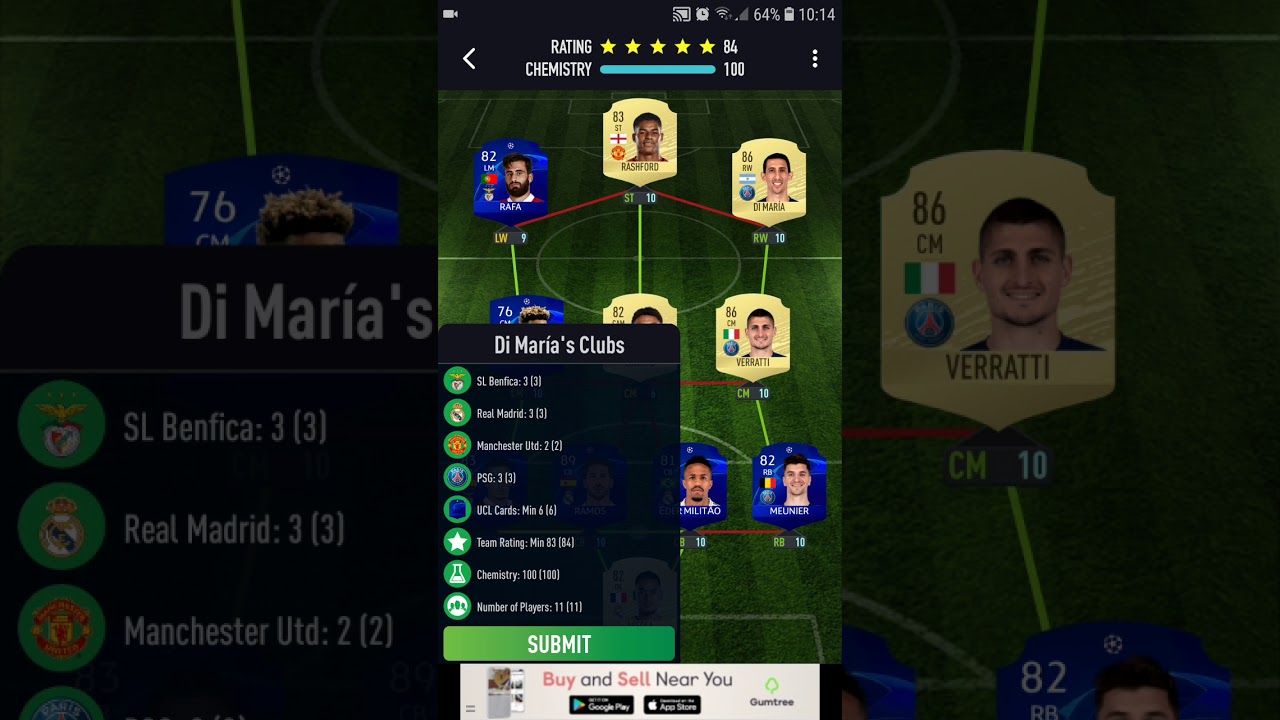 Pacybits 20 new sbc Angel di maria all solutions
