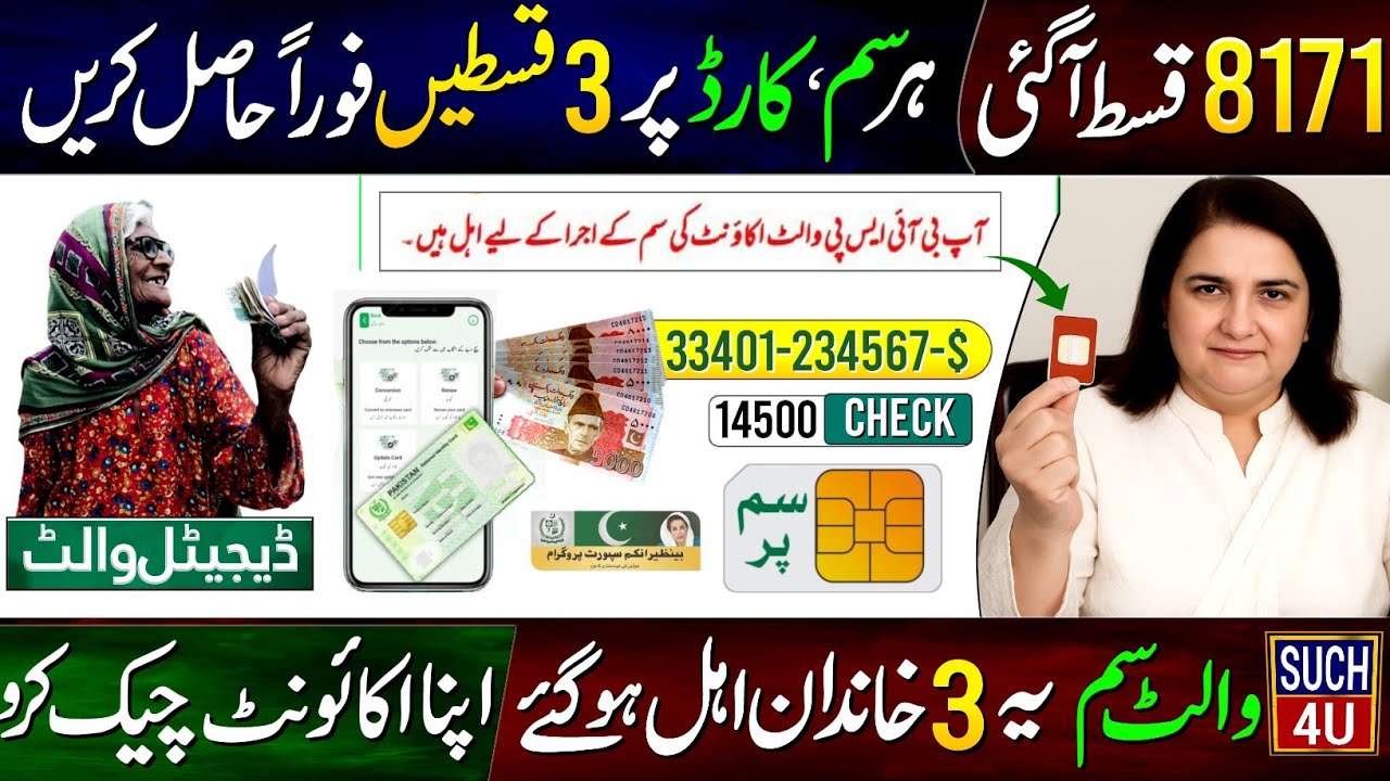 8171 New Payment Update! Every SIM & CNIC Holder Receive 3 Payments | BISP Wallet SIM Account Check 