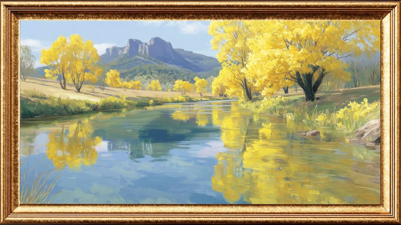 Yellow grove | Classic Oil Painting Display | Timeless Art for TV