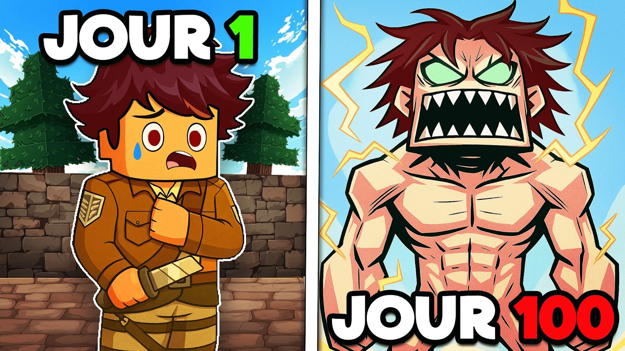 J'ai survécu 100 Jours à L'ATTAQUE DES TITANS Minecraft en Hardcore !